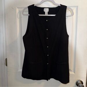 H&M Black Button Down Sleeveless Top